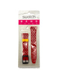 Correa de cuero naranja de repuesto Swatch de 17 mm