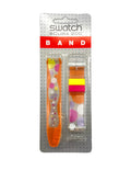 Correa de cuero naranja de repuesto Swatch de 17 mm