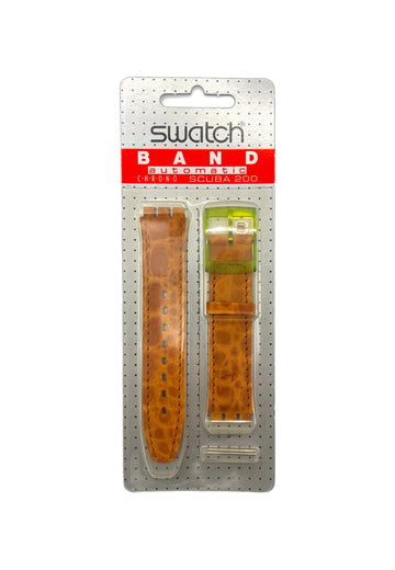 Correa de cuero naranja de repuesto Swatch de 17 mm