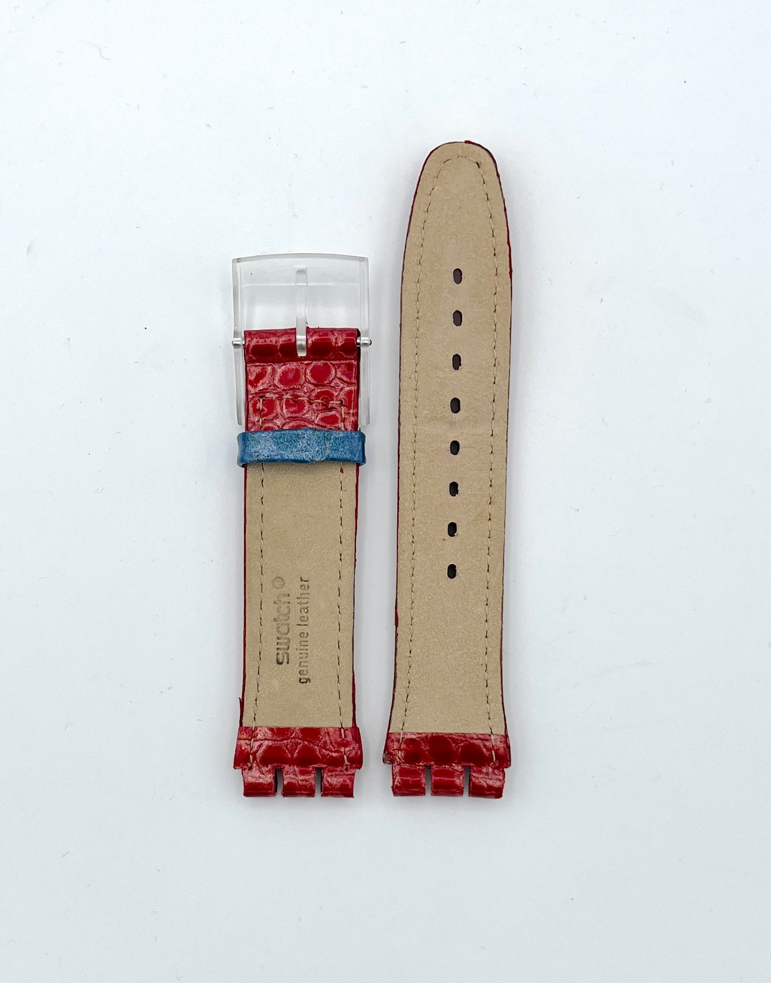 Swatch 19mm Red Lather Replacement Strap
