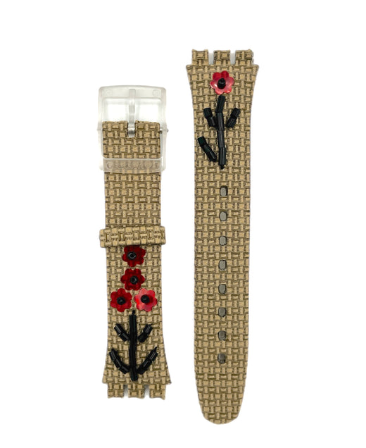 Correa de repuesto Swatch de cuero FOLKLORAL CHIC AGE181 de 17 mm