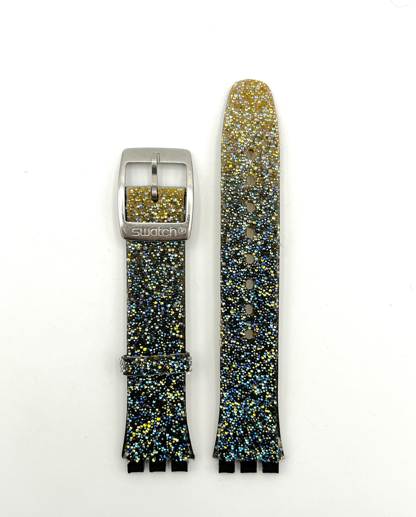 Correa de repuesto de piel verde de 17 mm para Swatch Irony