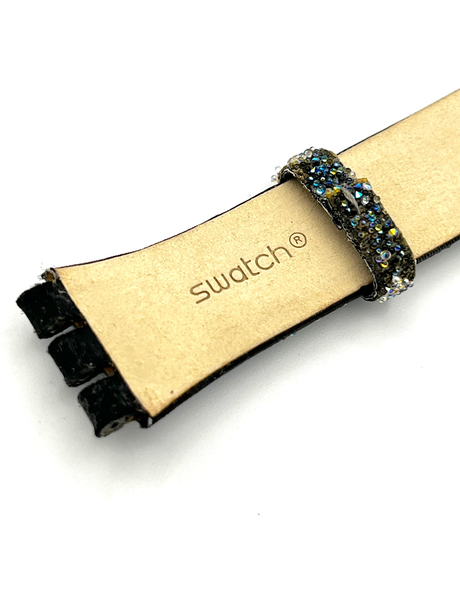 Correa de repuesto de piel verde de 17 mm para Swatch Irony