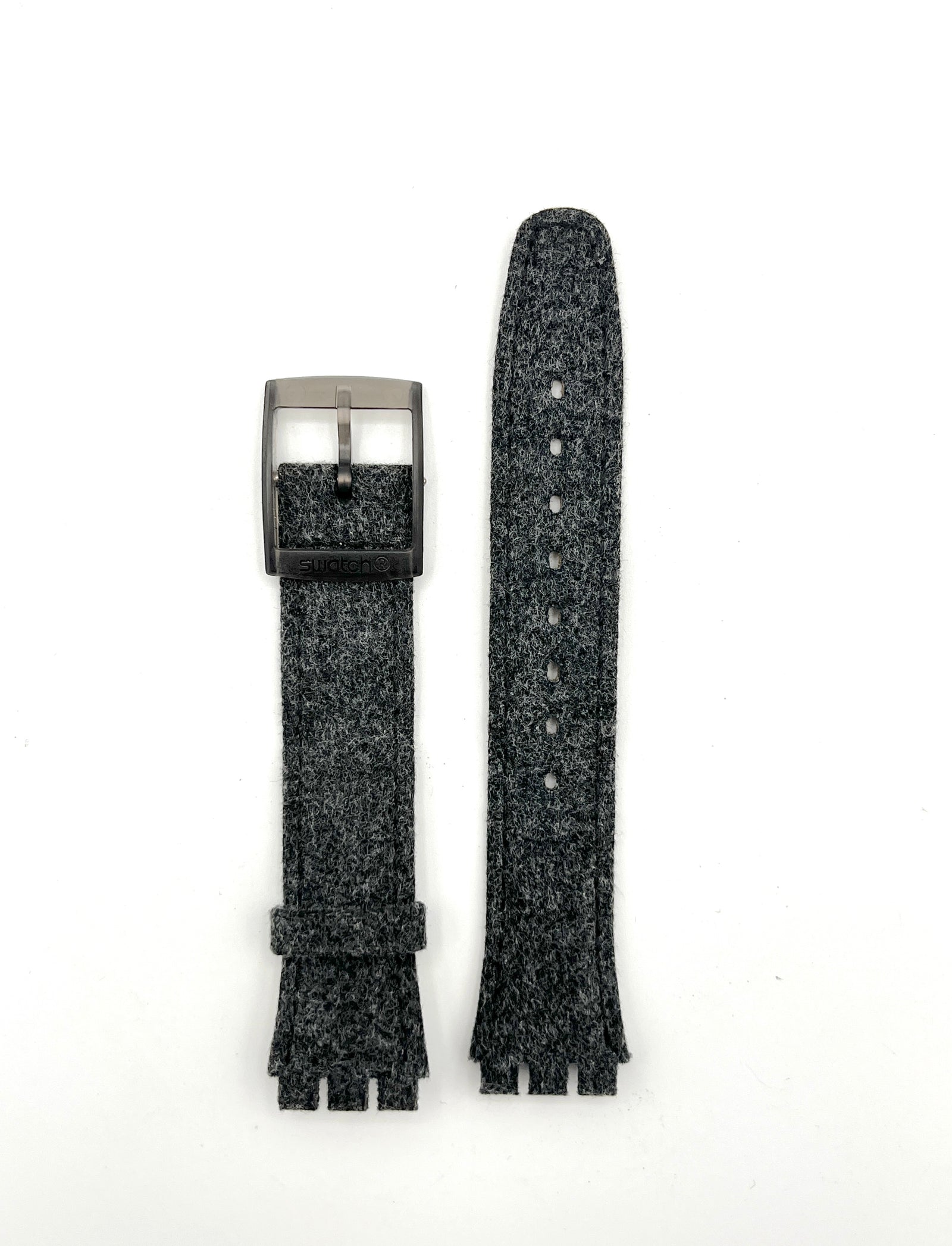 Correa de repuesto de piel gris Swatch de 17 mm