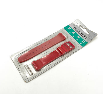 Correa de plástico de recambio Swatch de 17 mm, color rojo