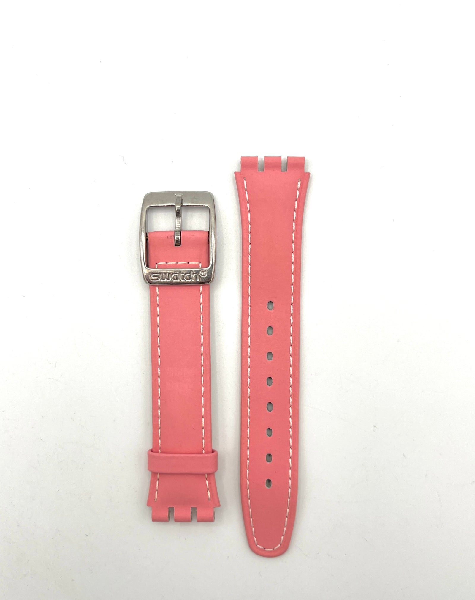Correa de repuesto de piel rosa de 17 mm para Swatch Irony CICLAMINO ROSA SAYMS401
