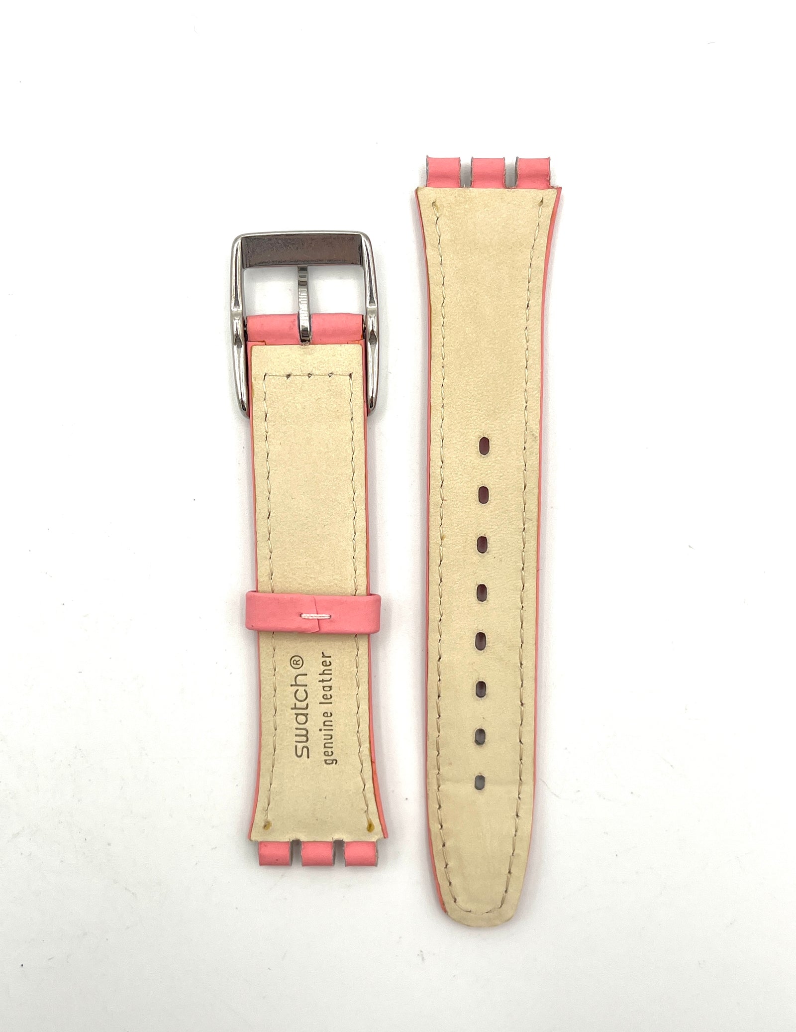 Correa de repuesto de piel rosa de 17 mm para Swatch Irony CICLAMINO ROSA SAYMS401