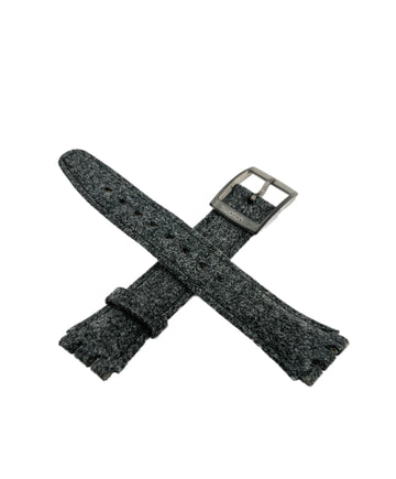 Correa de repuesto de piel gris Swatch de 17 mm