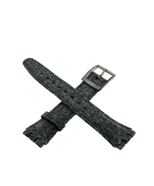 Correa de repuesto de piel gris Swatch de 17 mm